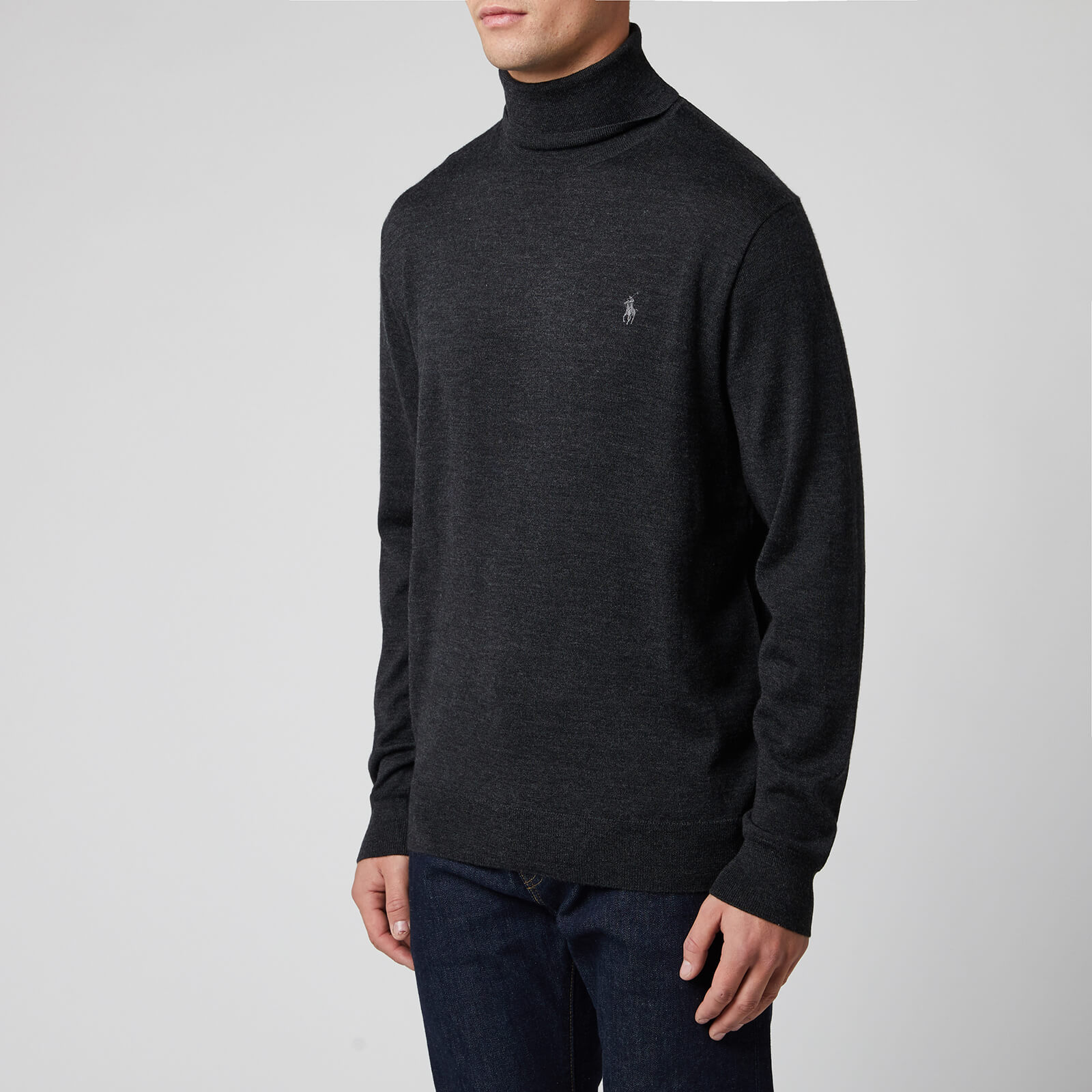 Polo Ralph Lauren Men S Merino Wool Turtleneck Jumper Dark Granite Heather Free Uk Delivery Available