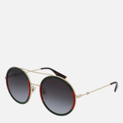 Gucci Women's Round Frame Sunglasses - Gold/Green