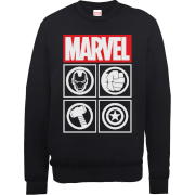 Marvel Avengers Assemble Icons Pullover Sweatshirt - Black