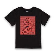 Nintendo Super Mario Mario Retro Line Art Kids' T-Shirt - Black