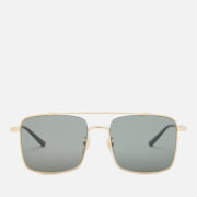 Gucci Men's Square Metal Aviator Sunglasses - Gold/Black/Grey