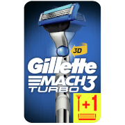Gillette Mach3 Turbo 3D-Rasierer + 2 Rasierklingen