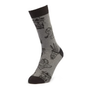 Men's Crash Bandicoot All Over Print Socks - Grey