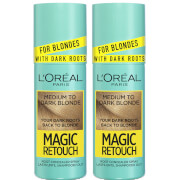 L'Oréal Paris Magic Retouch Medium to Dark Blonde Root Concealer Spray Duo Pack