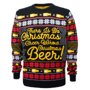 Novelty Christmas Beer Jumper - Black