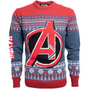 Marvel Avengers Kids Christmas Knitted Jumper - Navy