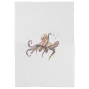 Snowtap Octopus Cotton Tea Towel - White