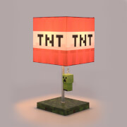 Minecraft TNT Block Desk Lamp with 3D Creeper Puller - 14 Inch