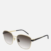 Saint Laurent Women's K Metal Frame Sunglasses - Gold/Brown