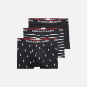 Polo Ralph Lauren Men's Classic 3-Pack Trunks - Black/Black Stripe/Black AOPP