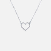 Ted Baker Women's Lendra: Crystal Heart Pendant - Silver Tone, Clear Crystal