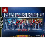 Hot Toys Marvel Miniature Figure: Iron Man 3 - Iron Man Hall Of Armor (7 Units Set/Uncut Package)