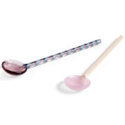 HAY Glass Spoons Round Set of 2 - Aubergine/Pink