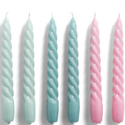 HAY Candle Twist Set of 6 - Blue/Teal/Pink