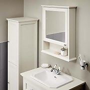 Savoy Bathroom Mirror Cabinet With Shelf - Old English White