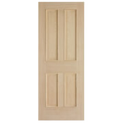 London 4 Panel White Oak Internal Door - 686mm Wide
