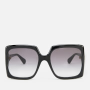 Gucci Women's 70's Fork Square Frame Sunglasses - Black/Black/Grey