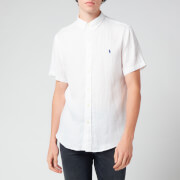 Polo Ralph Lauren Men's Slim Fit Linen Short Sleeve Shirt - White