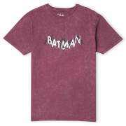 DC Batman Distressed Emblem Men's T-Shirt - Burgundy Acid Wash