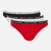 Tommy Hilfiger Women's Recycled 3P Bikini - Desert Sky/White/Red