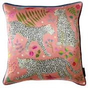Karen Mabon Snow Leopards Cushion - Pink - 45x45cm