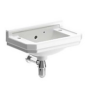 Whitechapel White Cloakroom Basin with 2 Tap Holes