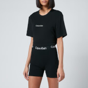 Calvin Klein Women's Short Sleeve T-Shirt And Shorts Set - Black