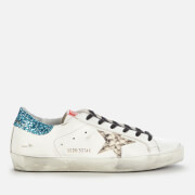 Golden Goose Women's Superstar Leather Trainers - White/Silver/Light Blue
