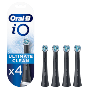 Oral-B iO Ultimate Clean Black Toothbrush Heads, Pack of 4 Counts, Mailbox Sized Pack
