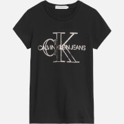 Calvin Klein Girls' Monogram Outline Slim T-Shirt - Ck Black