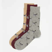 Barbour Men's Pointer Dog Socks Gift Box - Winter Red