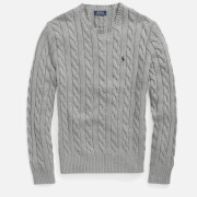 Polo Ralph Lauren Men's Cable Knit Cotton Jumper - Fawn Grey Heather