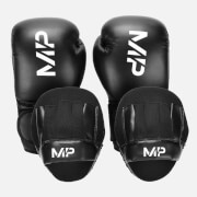 Paquete de guantes y almohadillas de boxeo de MP - Negro