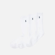 Polo Ralph Lauren Women's Cushion Sole Cr Socks 3 Pack - 100 White