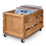 Legend Vinyl LP Wooden Storage Crate with Wheels