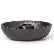 Ferm Living Bowl Candle Holder -Single-Blackened Aluminium