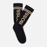 BOSS Bodywear Men's Rib Shine Logo Socks - Dark Blue