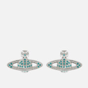 Vivienne Westwood Women's Minnie Bas Relief Earrings - Platinum / Blue Zircon
