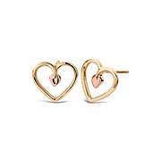 Clogau Tree of Life Heart Stud Earrings - Rose Gold