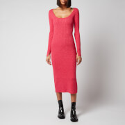 Ganni Women's Melange Knit Dress - High Risk Red