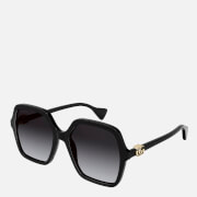 Gucci Women's Oversized Square Acetate Sunglasses - Black/Black/Grey