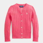 Ralph Lauren Girls Cable Knit Cardigan - Hot Pink