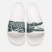 Lacoste Men's Croco 2.0 0721 2 Slide Sandals - White/Dark Green