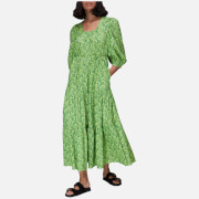Whistles Women's Marni Floral Print Trapeze Dress - Green/Multi