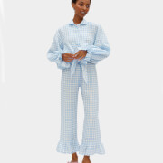 Sleeper Women's Rumba Linen Lounge Suit - Blue Vichy