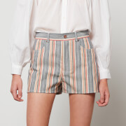 See By Chloé Women's Organic Fancy Striped Denim Shorts - Multicolor