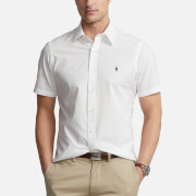 Polo Ralph Lauren Men's Custom Fit Stretch Poplin Short Sleeve Shirt - White