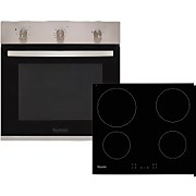 Baumatic BCPK605X Built In Electric Single Oven and Ceramic Hob Pack - Stainless Steel / Black