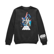 Star Wars - Un Nouvel Espoir - 45e anniversaire Composition Rétro Unisexe Sweatshirt - Noir