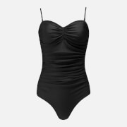 GANNI Women's Ruched Detail Swim Suit - Black